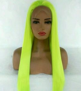 Premium quality Neon green ombre' lace front wig